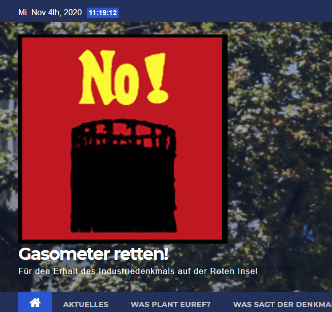 Logo und Webseite "Gasometer Retten"